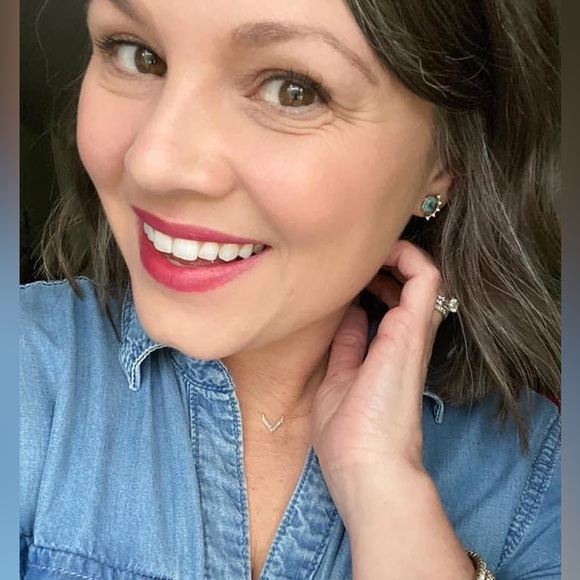 STELLA&DOT Halo Candy Oval stud earring set, gold/green/red - Picture 3 of 6